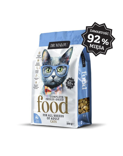 DR MALOU Liofiliserad mat Anka med lamm 500g torrfoder för katter