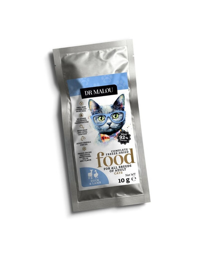 DR MALOU Liofiliserad mat Anka med lamm 10 g torrfoder för katter