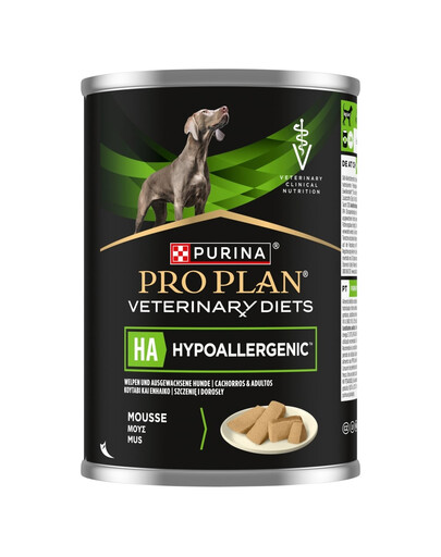 PRO PLAN Veterinary Diets Canine HA Hypoallergenic 400g na nietolerancje pokarmowe, mokra karma dla dorosłych psów i szczeniąt