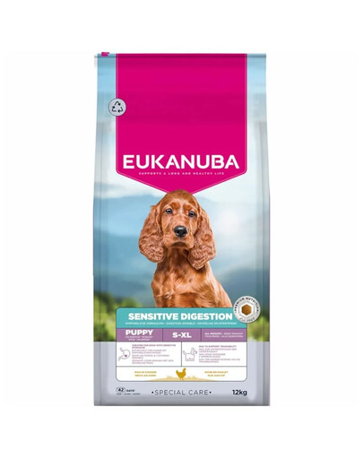EUKANUBA Special Care Puppies with Sensitive Digestion 12 kg hundfoder för valpar med känslig matsmältning