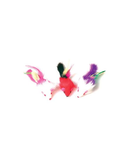 ZOLUX Jouet pour chat 3 souris avec plumes