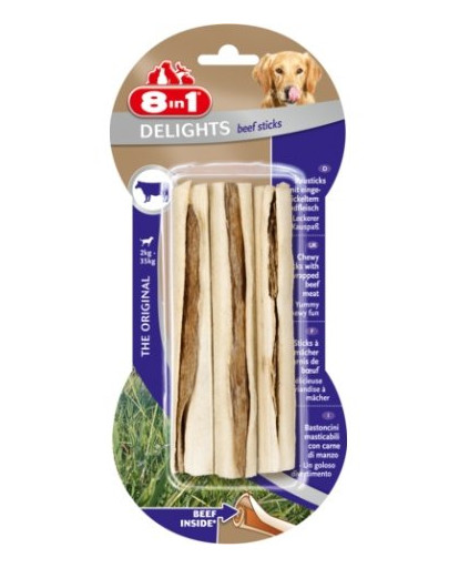 8IN1 Délicatesse Beef Delights Bone Sticks 3 pièces