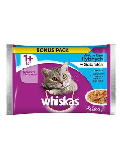 WHISKAS Plats de poisson en gelée 52 x 85 g