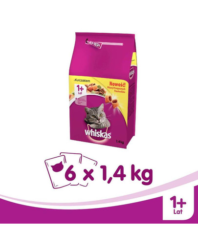 WHISKAS Adulte Poulet 1,4kg x 6