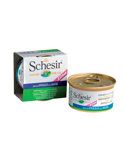 SCHESIR Poulet à l'aloès pour chatons 85G