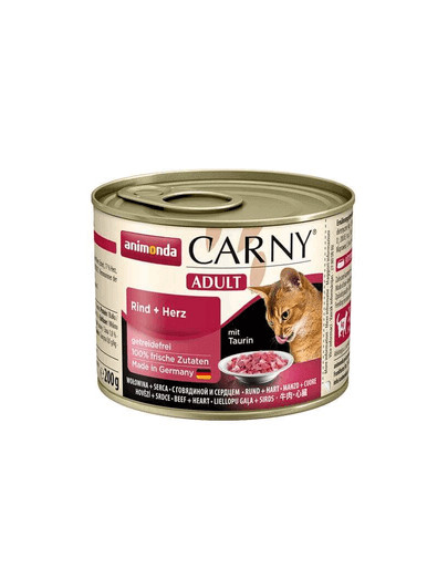 ANIMONDA CARNY Adulte Conserve de Bœuf et Cœur 200 g