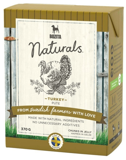BOZITA Naturals Pour chiens avec de la dinde 370 g