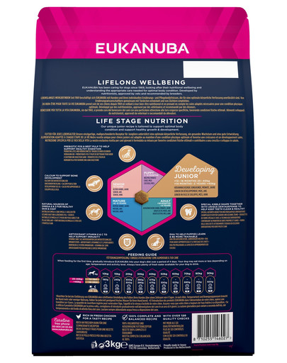 EUKANUBA Developing Junior - Chien Junior de Grande Race Riche en Poulet - 3kg