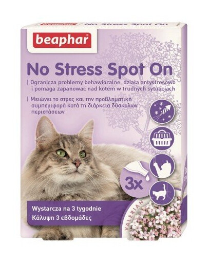 BEAPHAR No Stress Spot On Dla Kotów 0,4 ml x3
