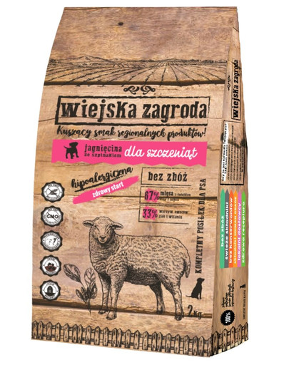 WIEJSKA ZAGRODA Agneau aux épinards pour les chiots 20 kg