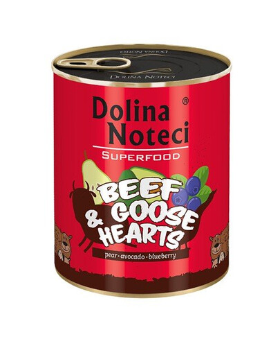 DOLINA NOTECI Premium SuperFood - cœurs de bœuf et d'oie pour chiens adultes - 800 g