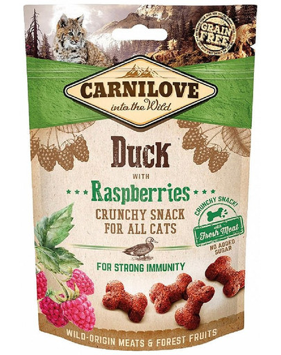 CARNILOVE Crunchy Friandises Canard et Framboise pour Chat 50 g