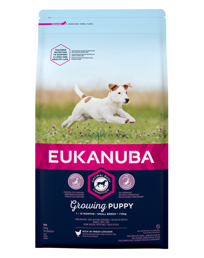 EUKANUBA Growing Puppy Small Breed - Pour les chiots de petites races Riche en poulet frais - 2kg
