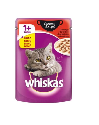 WHISKAS Soupe crémeuse au boeuf 85g x28