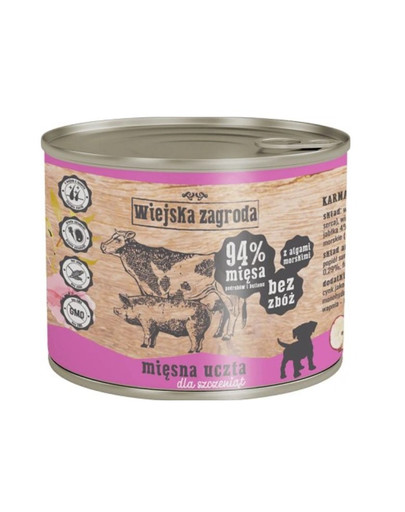 WIEJSKA ZAGRODA Festin de viandes pour les chiots 200 g
