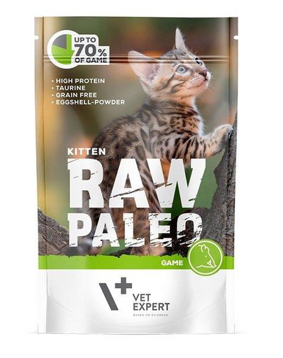 VETEXPERT RAW PALEO Kitten game - pâtée de gibier pour chatons - 100 g