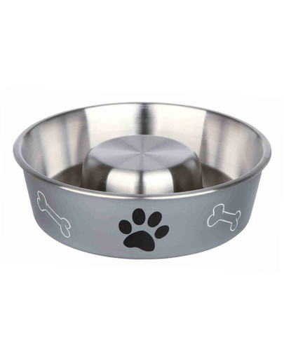 TRIXIE Slow Feeding Gamelle en acier inox 1,4 L/21 cm