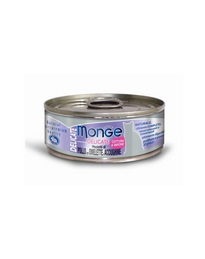 MONGE Delicate Cat Poulet avec omelette et anchois 80 g