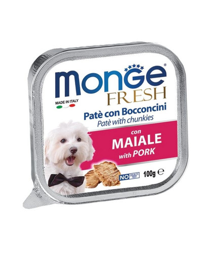 MONGE Fresh Dog - Pâtée de porc - 100 g