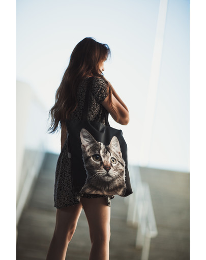 FERA Sac de courses motif chaton