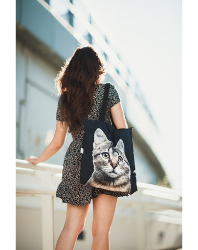 FERA Sac de courses motif chaton
