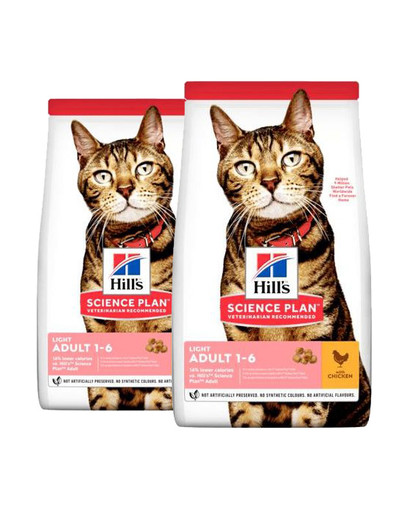 HILL'S Science Plan Feline Adult Light Chicken 20 kg (2 x 10 kg) dla kotów kastrowanych kurczak