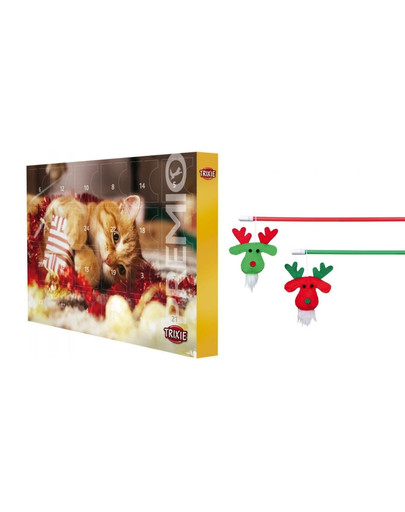 TRIXIE Ensemble de Noël Calendrier de l'avent + canne à pêche jouet pour chat