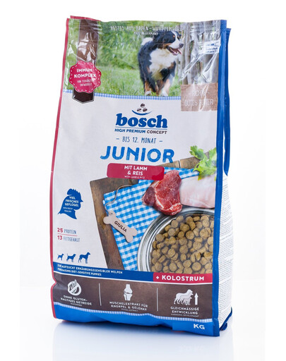 BOSCH Junior jagnięcina z ryżem 15 kg + przysmaki treningowe z zającem 300 g