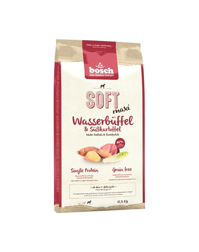 BOSCH Soft Maxi bawół wodny bataty 12,5 kg + przysmaki treningowe z dzikiem 300 g