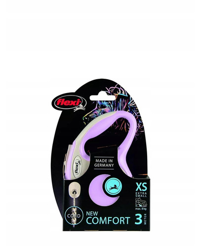 FLEXI Laisse New Comfort Cordon 3 m violet avec blanc
