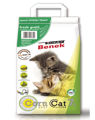 BENEK Super Corn Cat herbes fraiches litière de maïs 7 l x 2 (14 l)