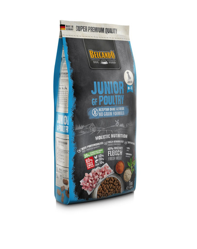 BELCANDO Finest Grain Free Junior M-XL - Croquettes de volaille pour chiots de moyennes et grandes races à partir de 4 mois - 1 kg