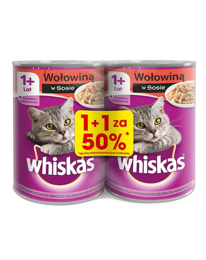 WHISKAS Adult bœuf en sauce 24x400g (12pcs pour 50%)