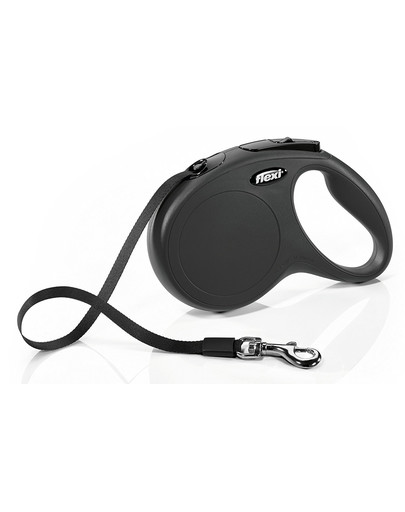 FLEXI Laisse New Classic Sangle M 5 m Noir