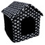 PETSBED Chenil noir avec motif de pattes 44 x 38 cm