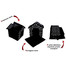 PETSBED Chenil noir avec motif de pattes 44 x 38 cm
