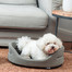 FERA Lit ovale pour chien 61x51x16 cm gris