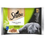 SHEBA Fine Flakes in Jelly cibo umido per gatti in gelatina con pesce bianco, salmone, tacchino e pollo 4 x 85g