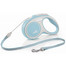 FLEXI Laisse automatique New Comfort S Corde 5 m bleu clair avec blanc